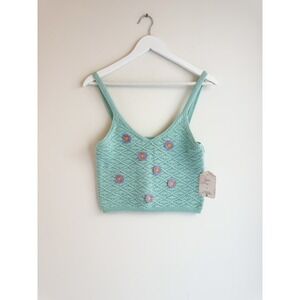 Sweet Republic mint crochet daisy tank, Size M